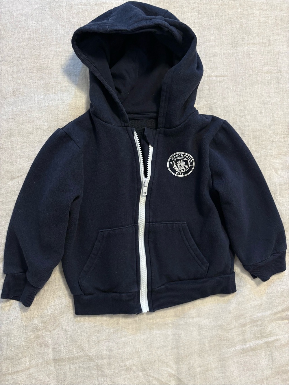 Official Manchester City FC Toddler Full Zip Fleece Hoodie Navy 18-23 Months